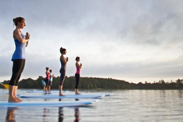 SUP עצות יוגה Paddleboard יוגה תרגול איזון