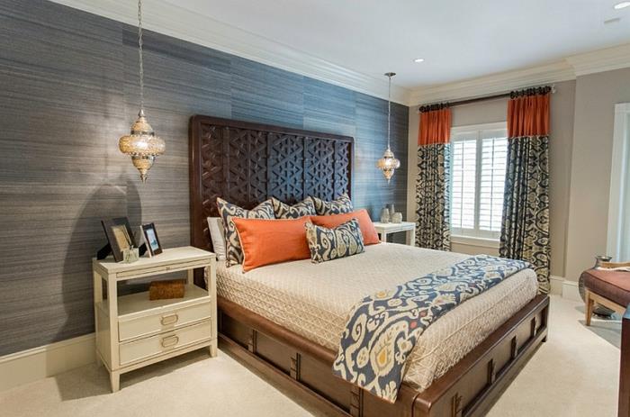 עיצוב חדר שינה תערובת מודרנית מרוקו