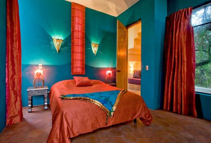 עיצוב חדר שינה בנזין אדום כתום