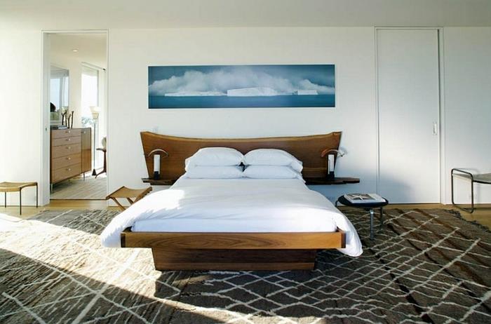 שטיח ראש המיטה בנזין אדום בעיצוב חדר שינה
