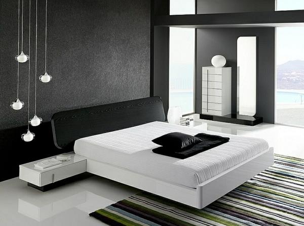 חדר שינה מינימליסטי בשחור -לבן