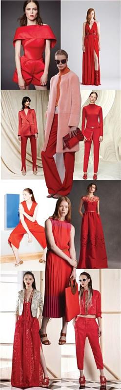 עצות סטיילינג טרנדים אופנתיים 2016 שמלות בצבע אדום בצבע טרנד