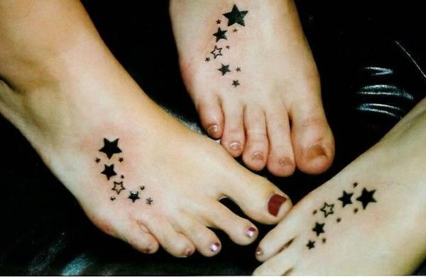קעקוע החברים הכי טובים כוכבים תמונות תבנית שמשמעותה רגליים
