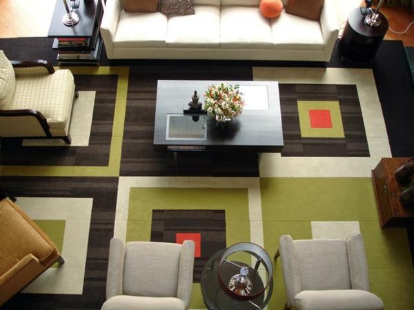 שטיחים ורציני שטיחים בסלון יצירתי