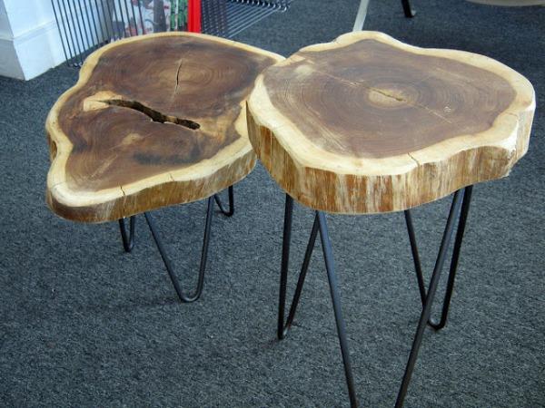 שולחן קפה וינטג 'מעץ שולחן מעץ עשוי גזע עץ