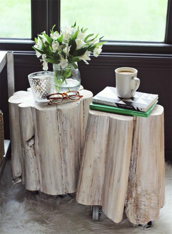 שולחן עשוי מפות גזע עץ