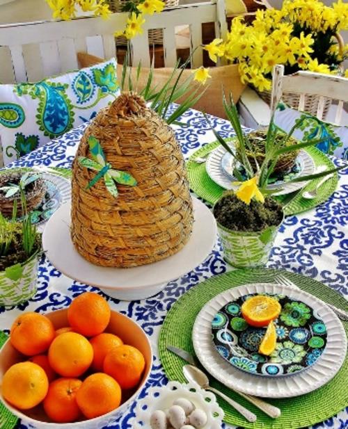 קישוט שולחן לתפוז קליפת ביצה של חג הפסחא