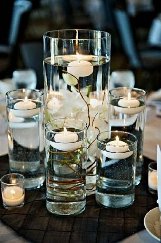 מים ונרות קישוט חתונה לחתונה