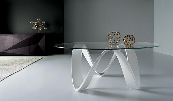 רעיונות לריהוט הבית שולחן קפה בצורת זכוכית