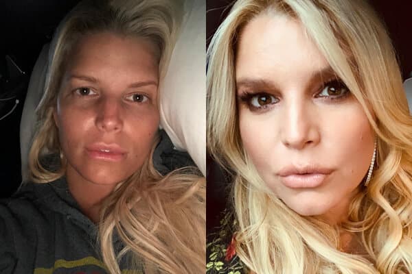 Attrice cinematografica senza trucco Jessica Simpson