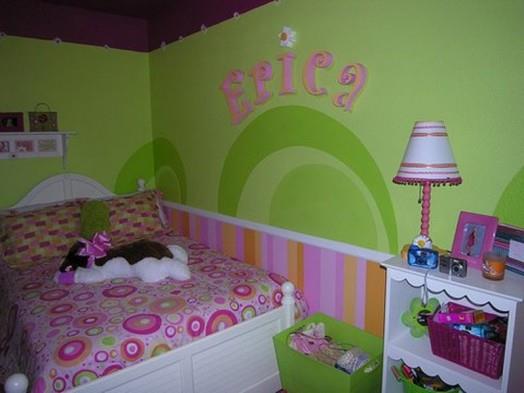 קישוטי קיר בולטים לחדר הילדים מיטת בנות צבעונית