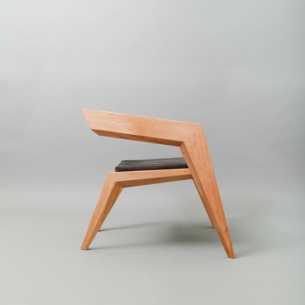 כיסא עץ אוונגרדי מעצב משענת גב מקורית