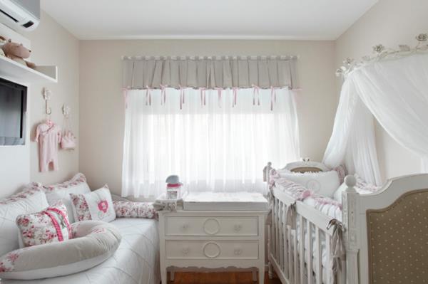 חדר תינוקות רהיטים אפורים וילונות לריהוט תינוקות
