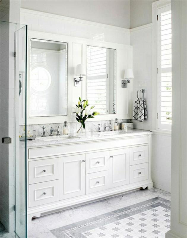 רעיונות לעיצוב חדר אמבטיה לבן צמחים צמחים אריחים בהירים