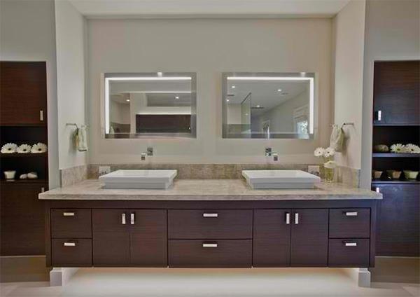 עיצוב חדר אמבטיה 2 מראות אמבטיה