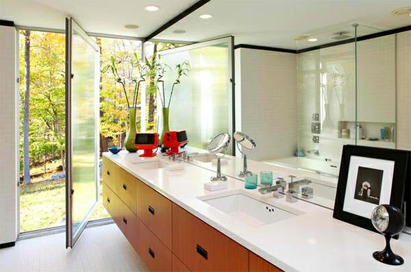 עיצוב חדר אמבטיה קיר מראה מראה