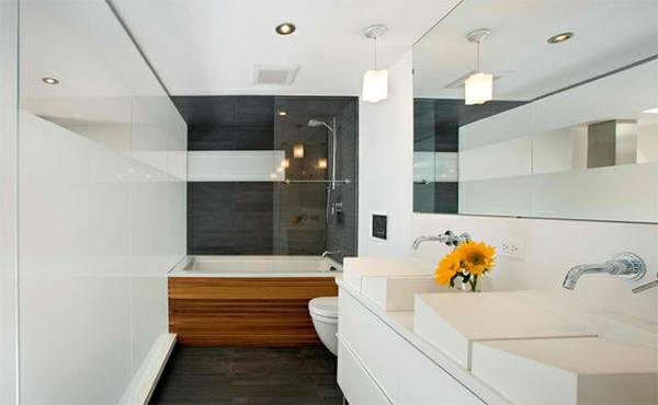 עיצוב אמבטיה מראה אמבטיה לבן