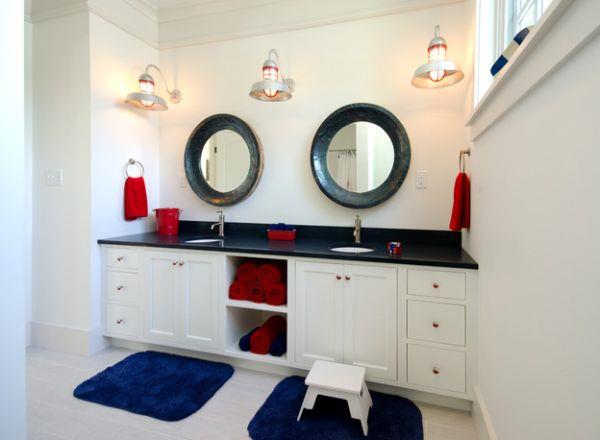 עיצוב חדר אמבטיה שחור לבן עיצוב פמוטים במאט