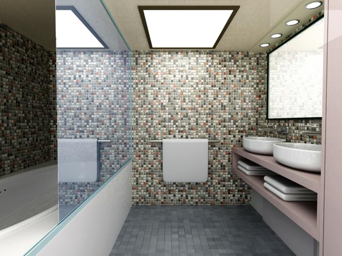 אריחי אמבטיה אריחי פסיפס מפואר מבטא קיר מראה מחיצה קיר אריחי רצפה קטנים