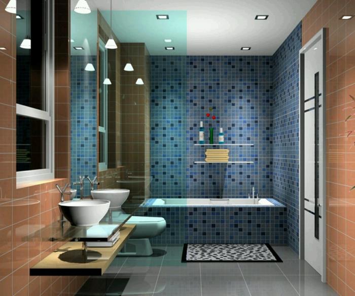 אריחי אמבטיה פסיפס קירות רעיונות עיצוב רעיונות תאורה לאמבטיה