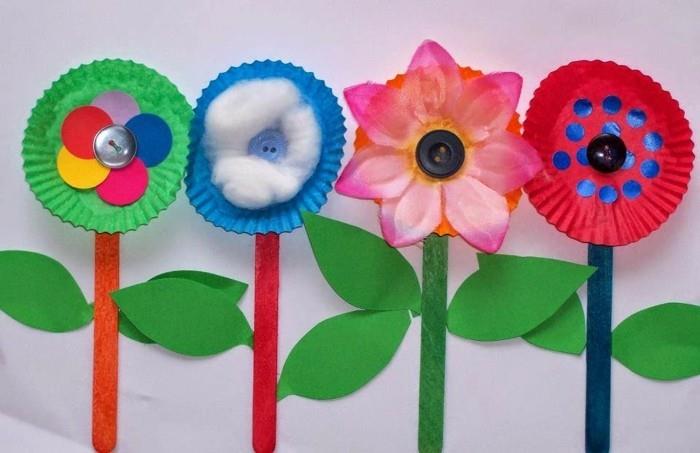 עבודות יד עם ילדים פרחים רעיונות עבודת יד כפתורי נייר