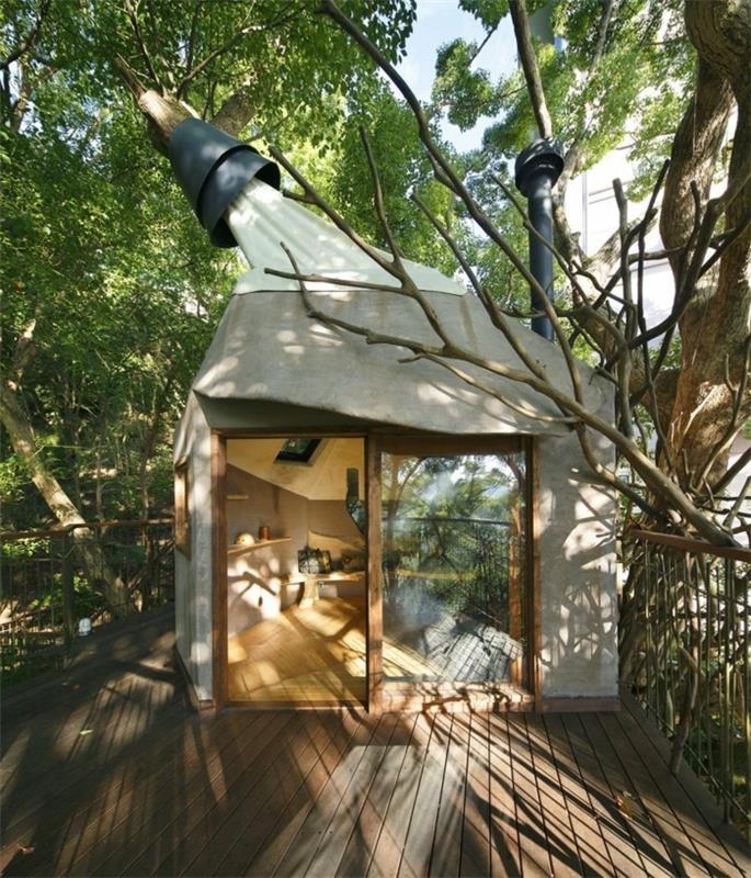 בניית בית עץ בתי תה יפן בניין אקולוגי