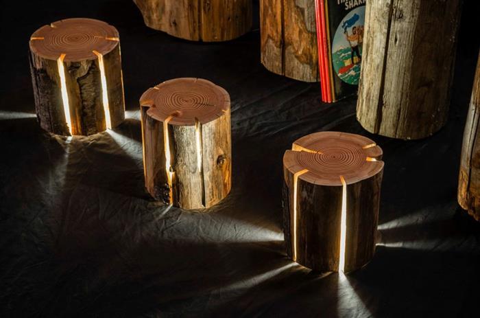 ריהוט גזע עץ Duncan Meerding מנורות מעצבים גדילי עץ