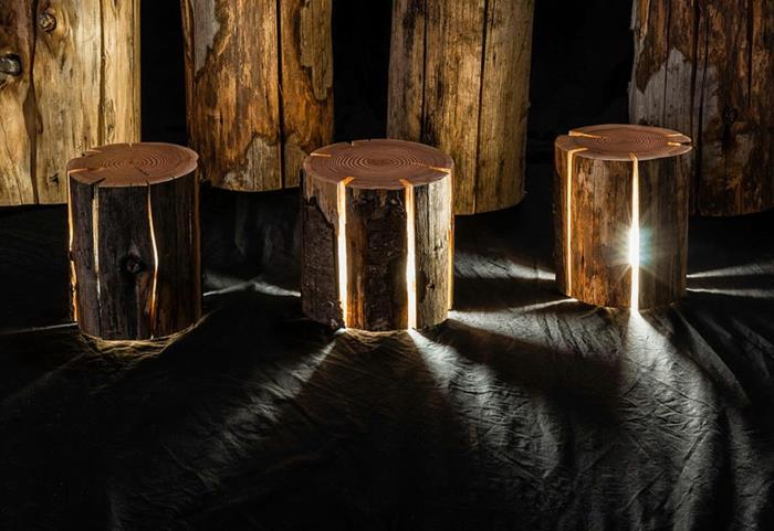 רהיטי גזע עץ מאת דנקן מארינג אורות גדי עץ