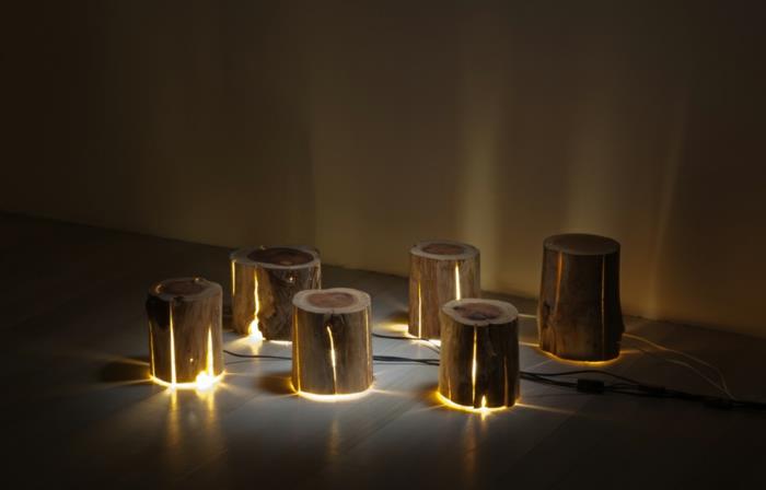 ריהוט גזע עץ מאת מנורות רצפה של דאנקן מירינג