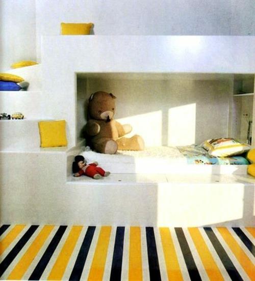 דפוס חדר ילדים צהוב לבן צבוע
