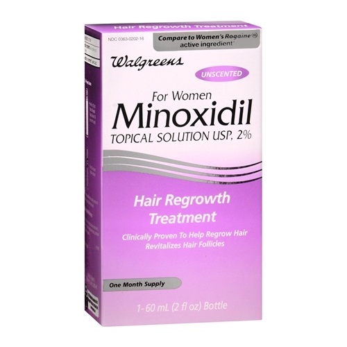 Champú minoxidil en solución tópica para mujeres de Walgreens