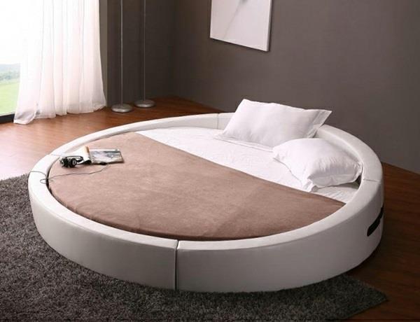 מסגרת מיטה מיטה עגולה מזרן מודרני