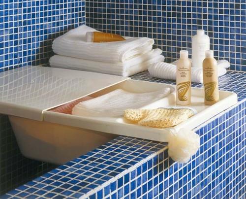 רעיון אריחי אמבטיה כחולים שמור על חדר אמבטיה מסודר