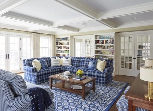 שטיח כחול לבן לסלון
