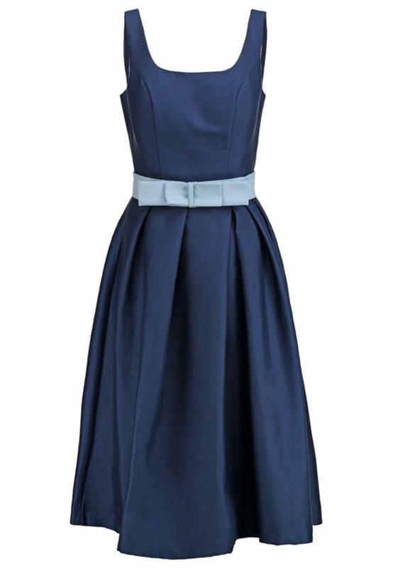 ערכת צבעים של שמלה כחולה שמלות כחולות dessin משי עם חגורה