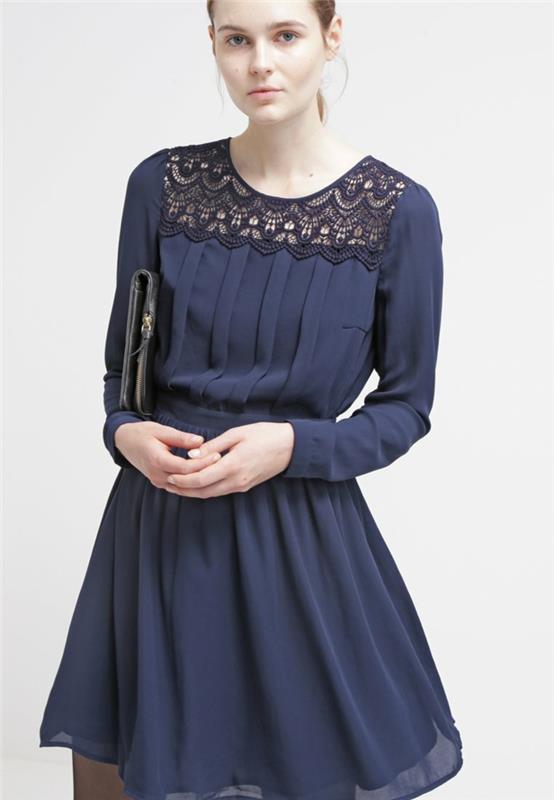 ערכת צבעים של שמלה כחולה שמלות כחולות dessin תחרה משי