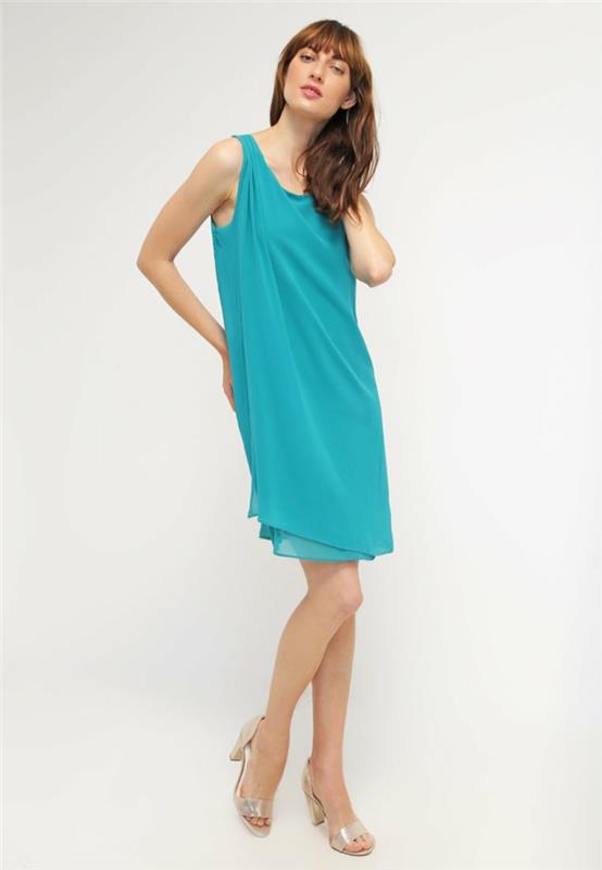 ערכת צבעים של שמלה כחולה שמלות כחולות ישרות קצרות