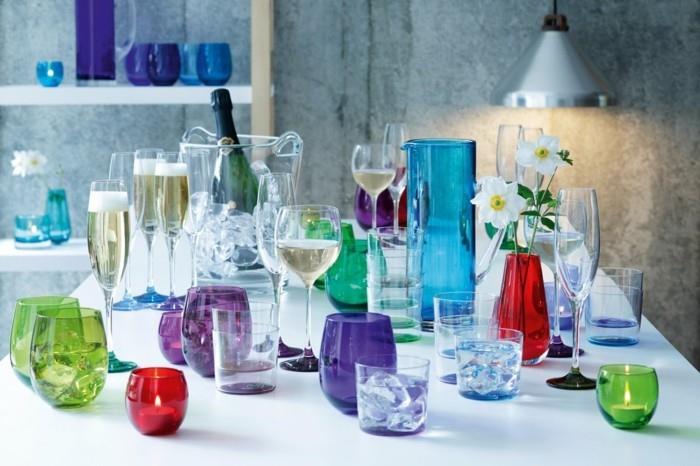 אגרטל פרחים אגרטלי זכוכית צבעוניים משקפיים פנסי רוח קישוט שולחן מסיבת קיץ
