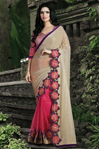Disegni floreali del bordo del sari