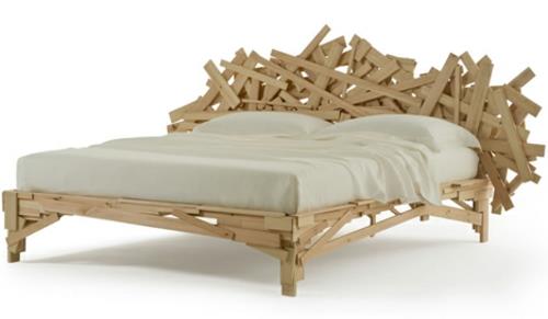 מסגרת מיטות קמפאנה מעצבת מסגרת לוחות עץ של אדרה מילאן