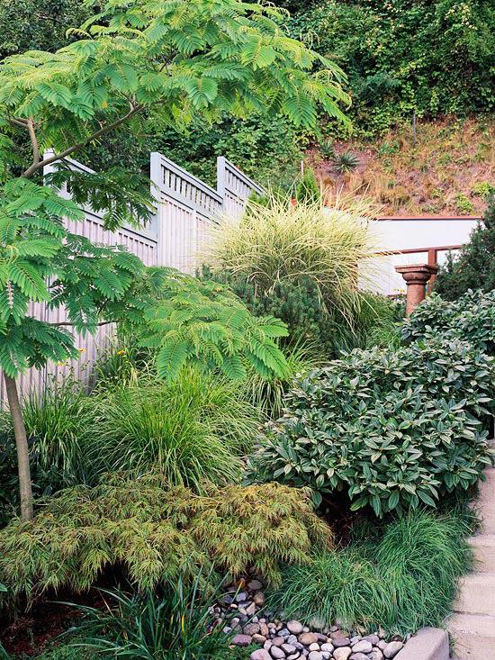 עיצוב גן חכם דשא סוכת גינה חצר מדרון כניסה