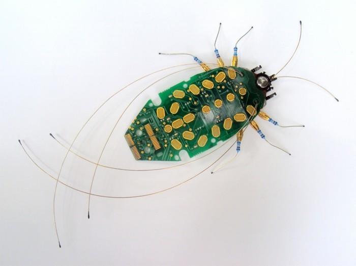 חלקי מחשב מחזקים חיפושיות חרקים אמנות ידידותית לסביבה