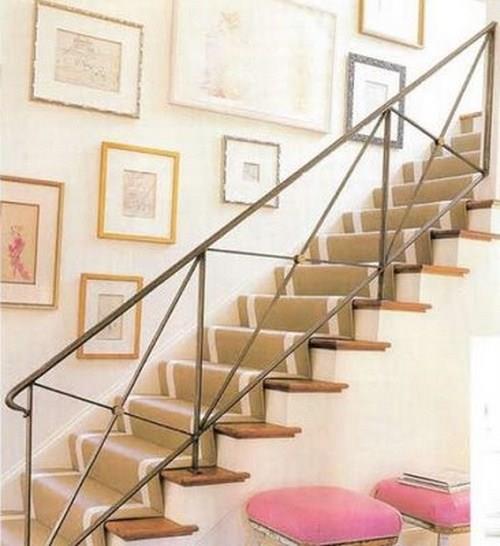 שטיחי מדרגות מגניבים רעיון בצבע חום בהיר