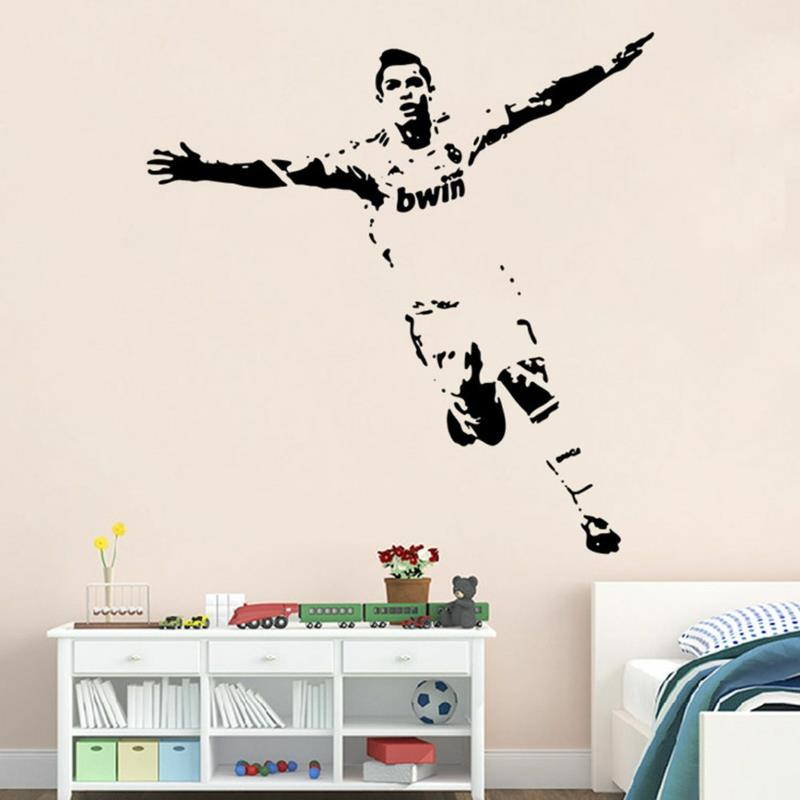 מדבקות קיר מגניבות חדר ילדים שחקן כדורגל רונאלדו קעקועי קיר