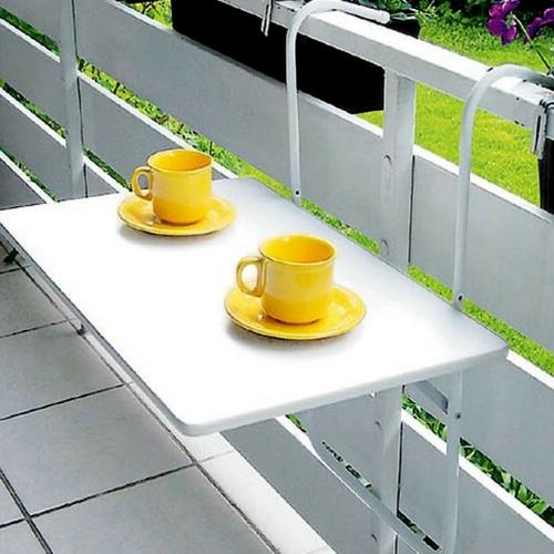 רעיונות מגניבים לריהוט מרפסת שולחן כוס צלוחית צהובה