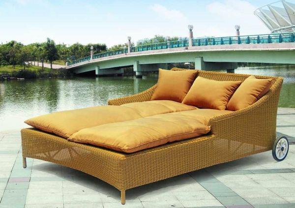 רעיון מגניב ספה להירגע וספה מבד משי כתום צהוב