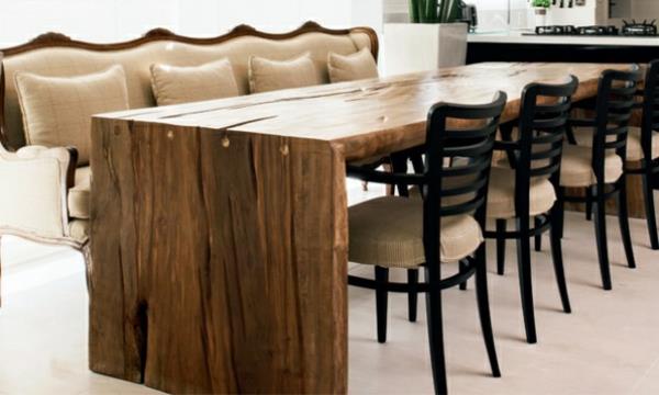 שולחן קפה עץ שולחן אוכל עם כיסאות ריהוט עץ