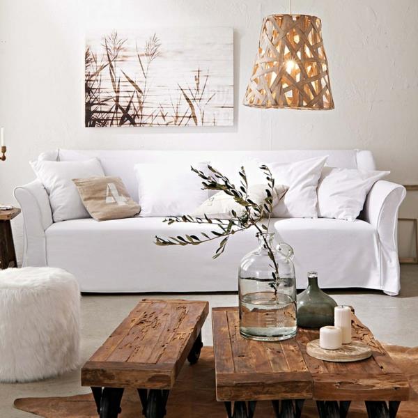 שולחן קפה מעץ מלא ריהוט כפרי ספת סלון ספה מעץ לבן צבע Felltepich