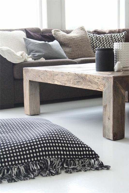 שולחן קפה ריהוט כפרי עץ ספה בסלון