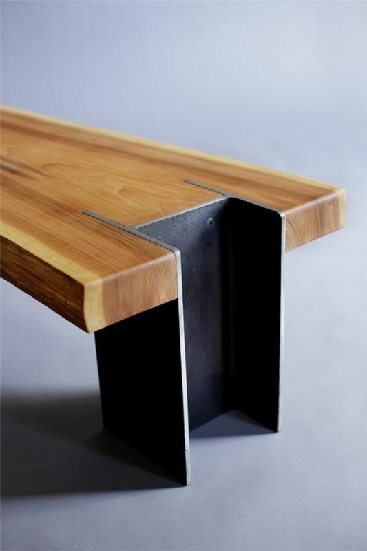 שולחן קפה מסגרת מתכת מעץ מלא שולחנות קפה מודרניים